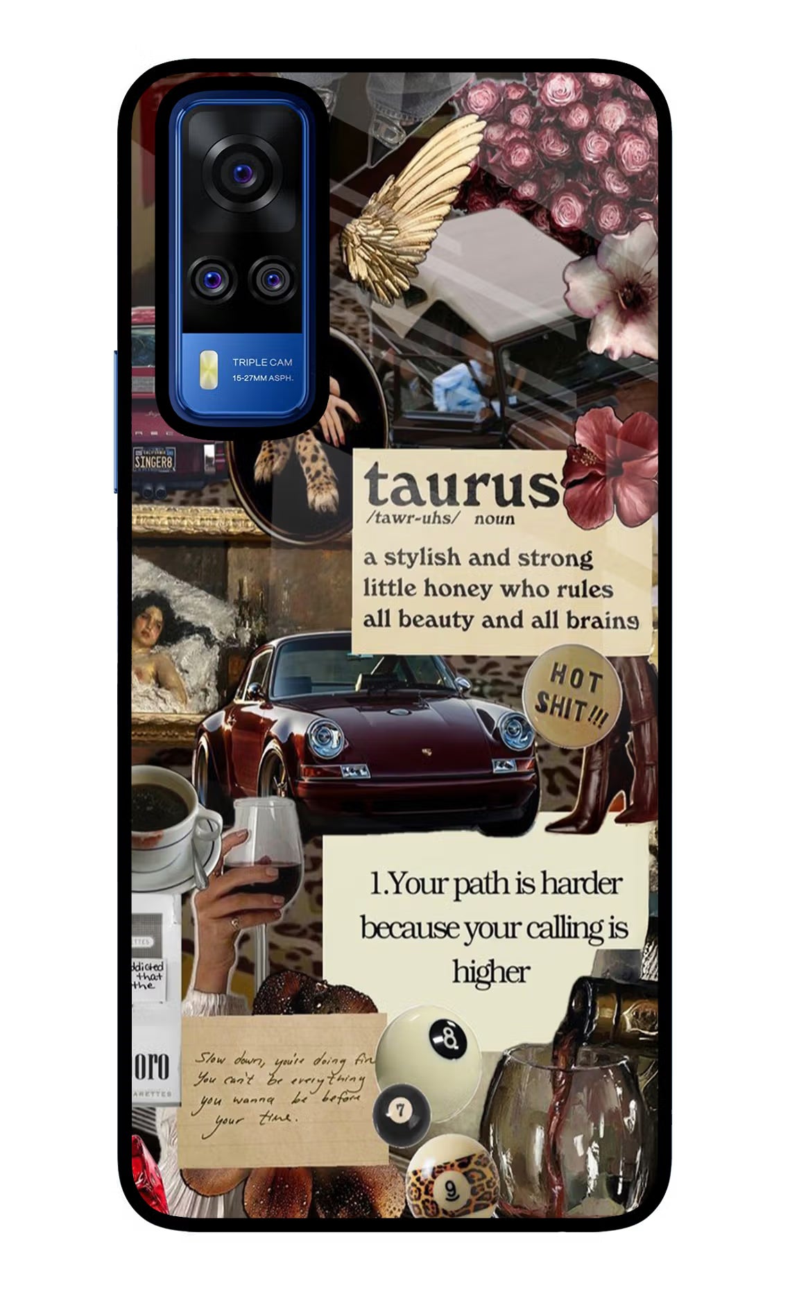 Taurus Zodiac Vivo Y51A/Y51 2020 Glass Case Back Cover by Casekaro