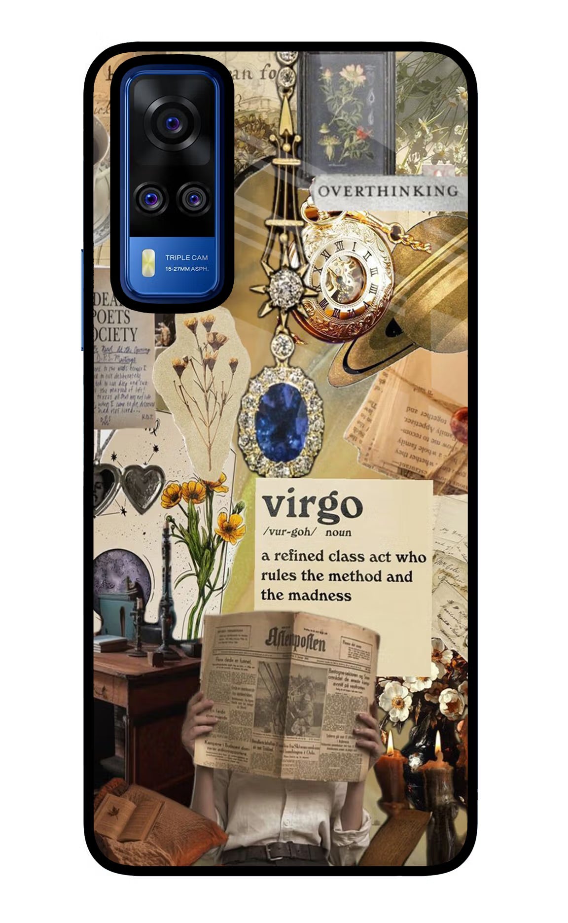 Virgo Zodiac Vivo Y51A/Y51 2020 Glass Case Back Cover by Casekaro