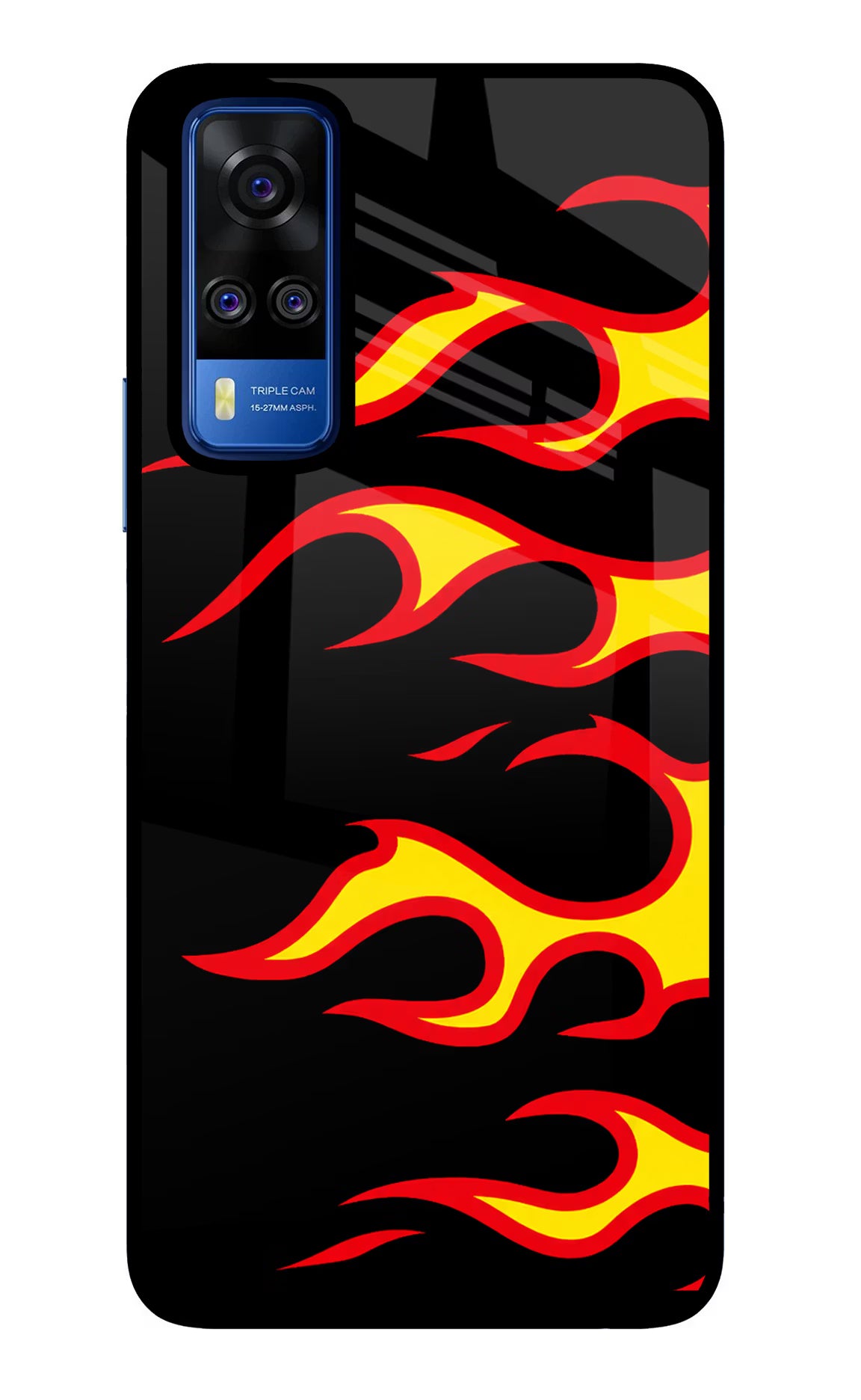 Side Sweep Flames Vivo Y51A/Y51 2020 Glass Case