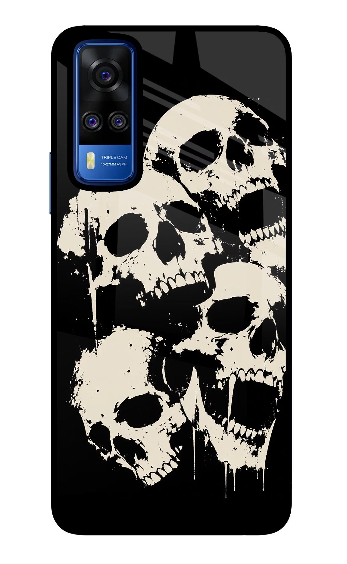 Dead Stack Vivo Y51A/Y51 2020 Glass Case Back Cover by Casekaro