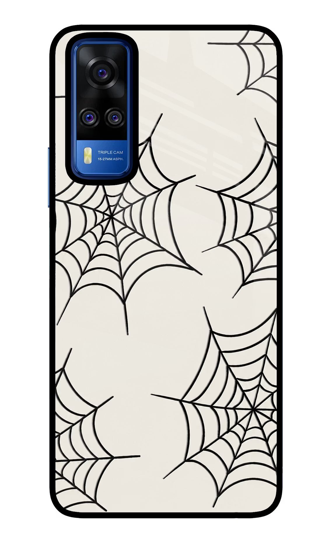 Spider Web Vivo Y51A/Y51 2020 Glass Case Back Cover by Casekaro