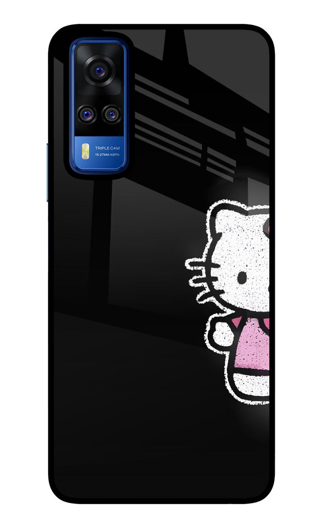 Kitty Charm Vivo Y51A/Y51 2020 Glass Case Back Cover by Casekaro