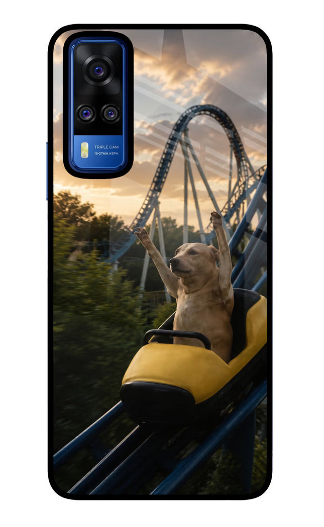 Rollercoaster Dog Vivo Y51A/Y51 2020 Glass Case Back Cover by Casekaro