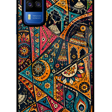 Folk Print Vivo Y51A/Y51 2020 Glass Case