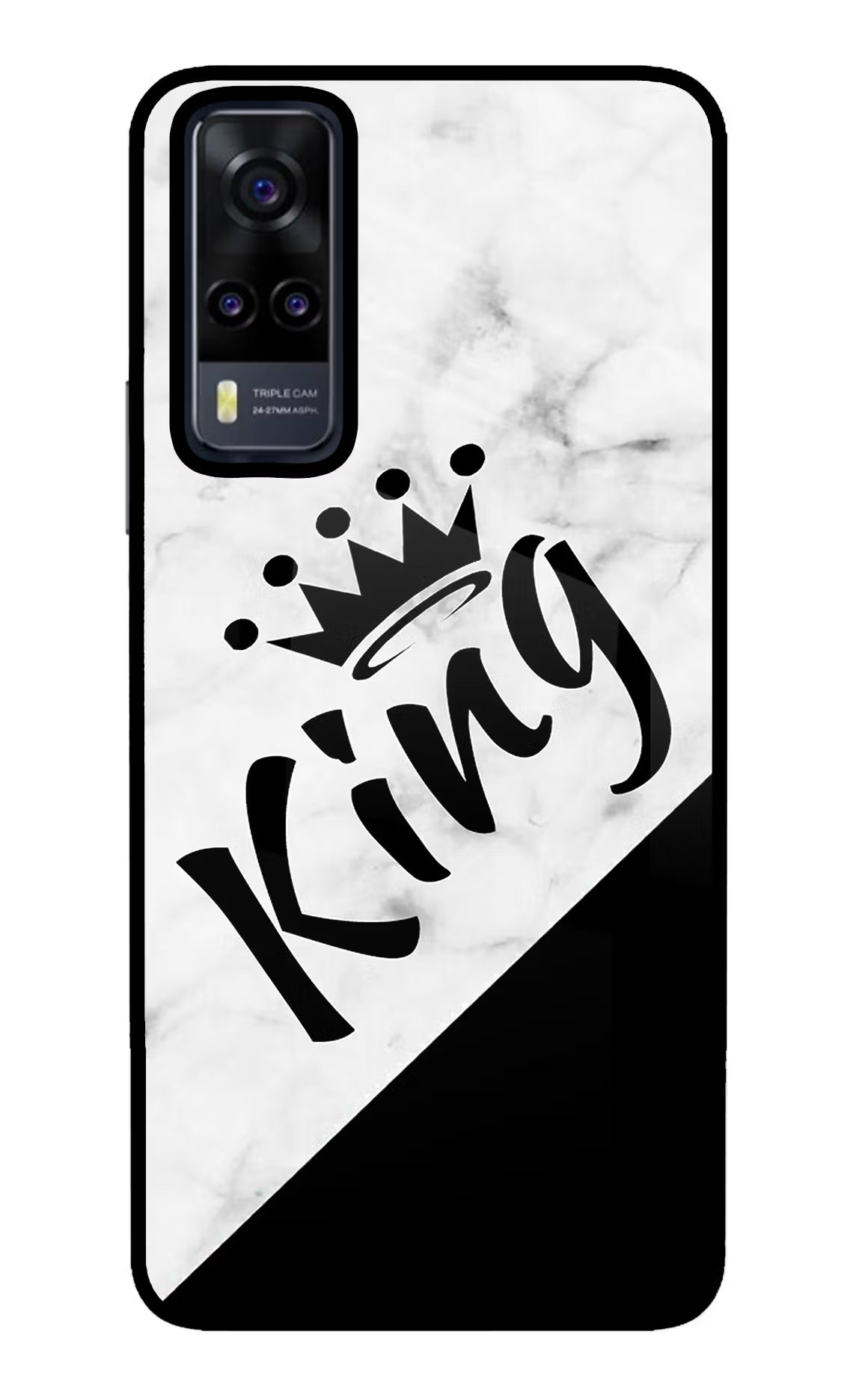 King Vivo Y31 Glass Case Back Cover by Casekaro