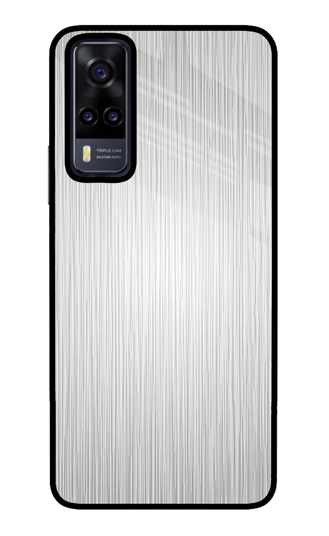 Wooden Grey Texture Vivo Y31 Glass Case Back Cover by Casekaro