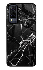 Black Marble Pattern Vivo Y31 Glass Case