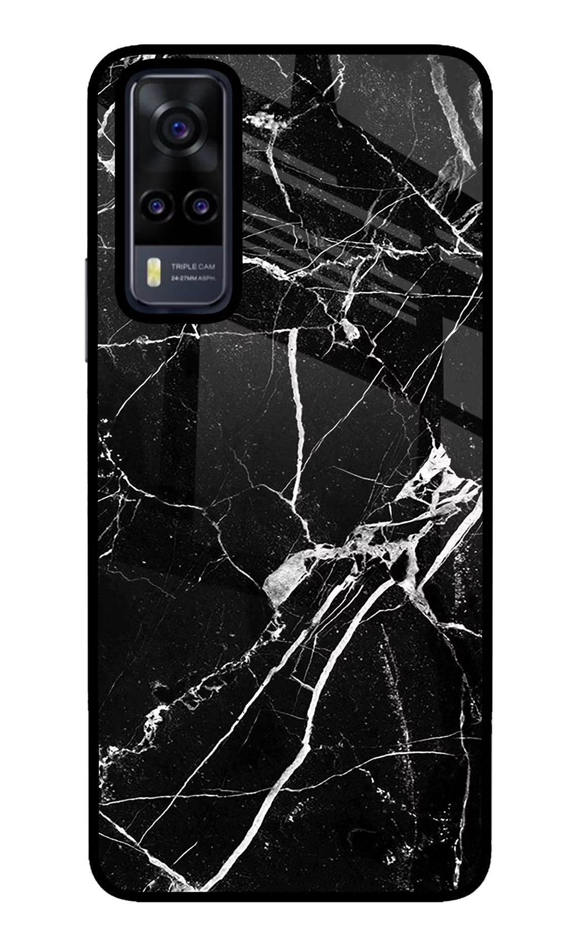 Black Marble Pattern Vivo Y31 Glass Case
