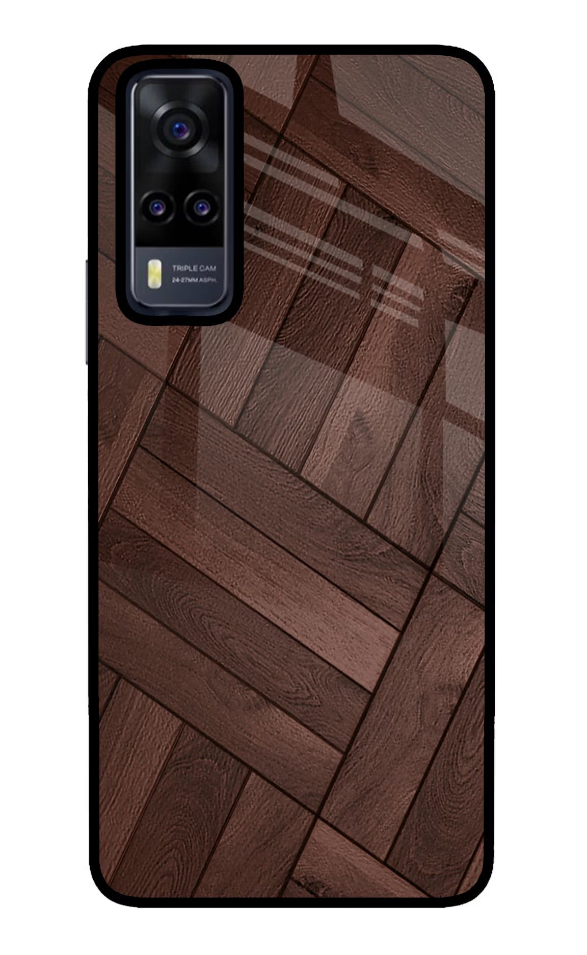 Wooden Texture Design Vivo Y31 Glass Case