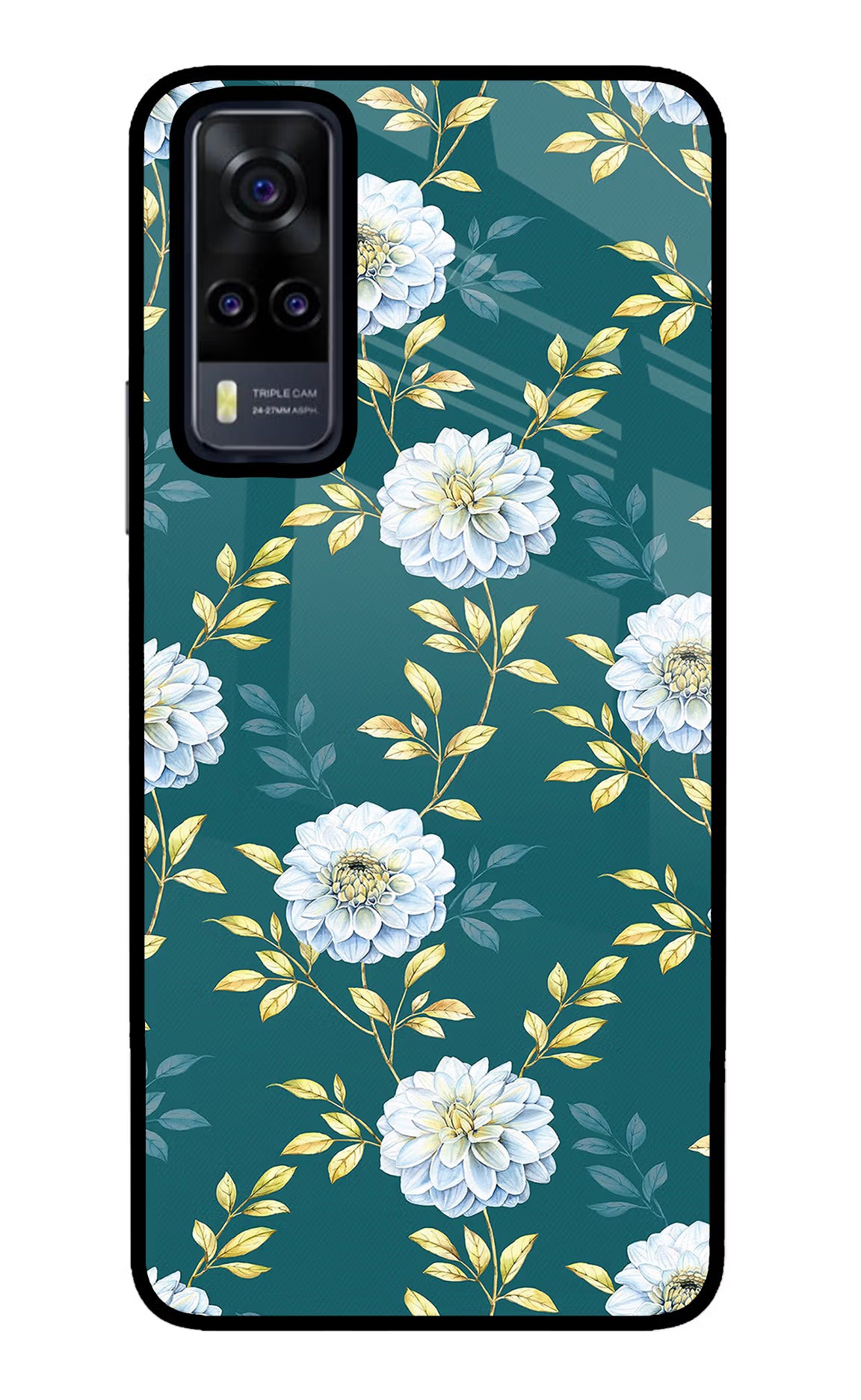 Flowers Vivo Y31 Glass Case Back Cover by Casekaro