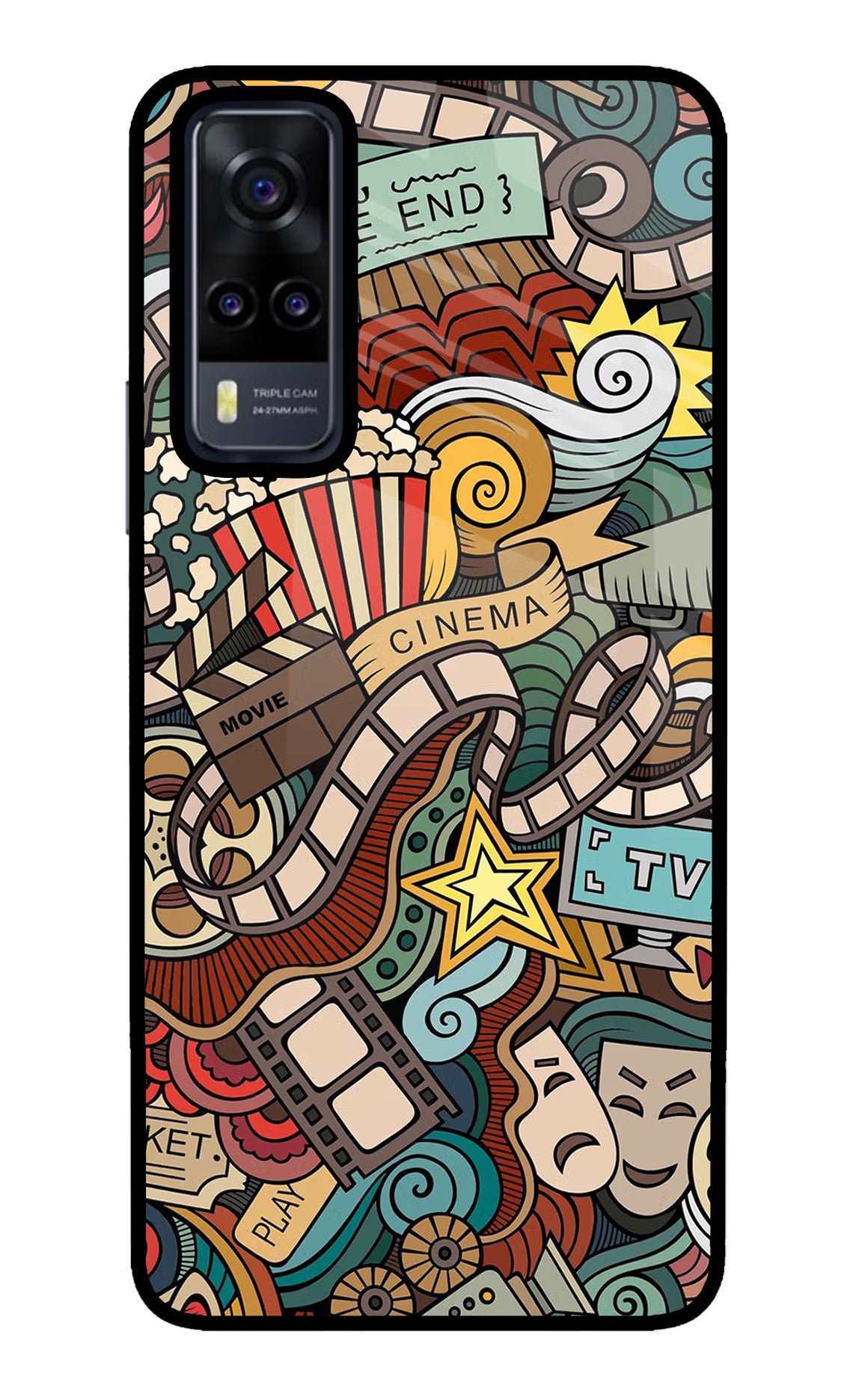 Cinema Abstract Vivo Y31 Glass Case Back Cover by Casekaro