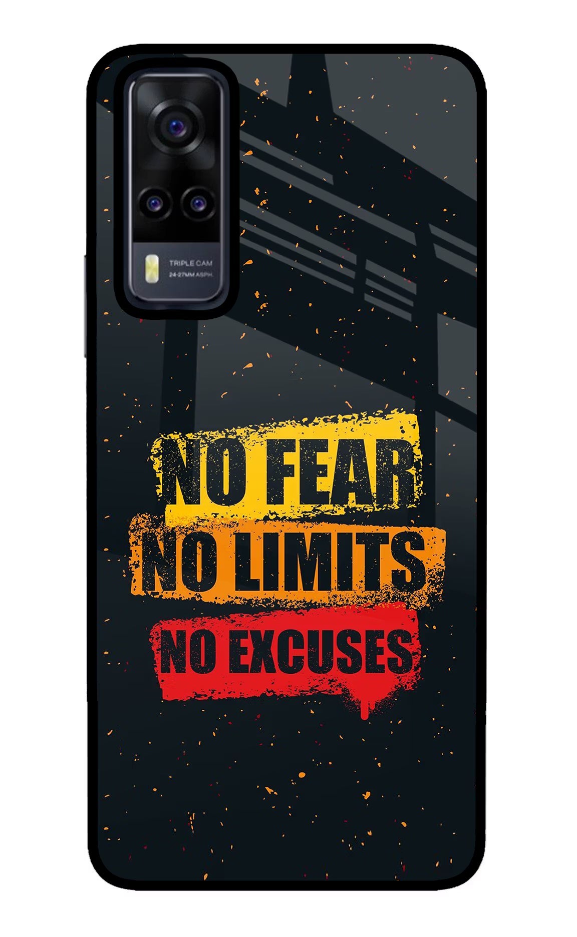 No Fear No Limits No Excuse Vivo Y31 Glass Case Back Cover by Casekaro