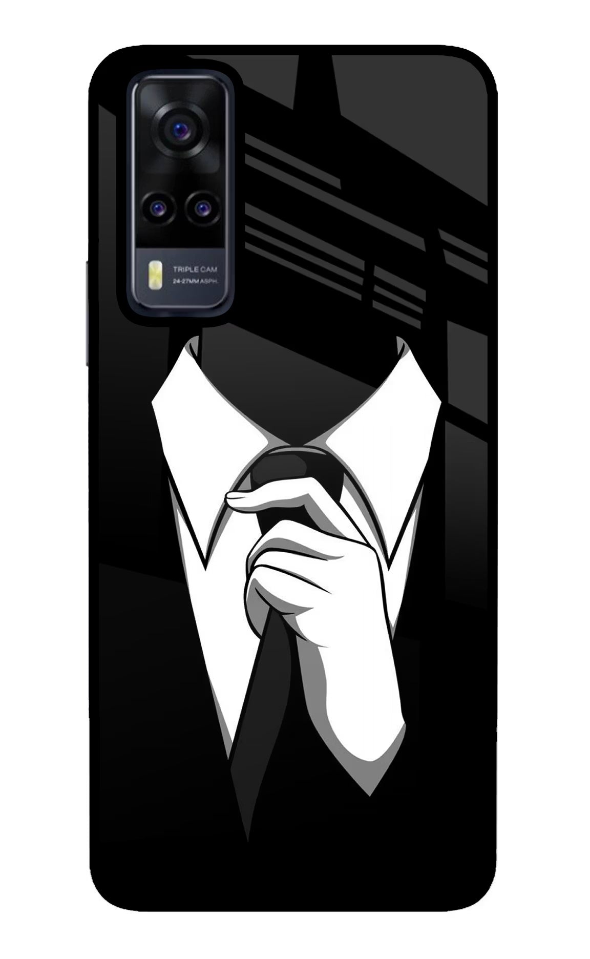 Black Tie Vivo Y31 Glass Case Back Cover by Casekaro