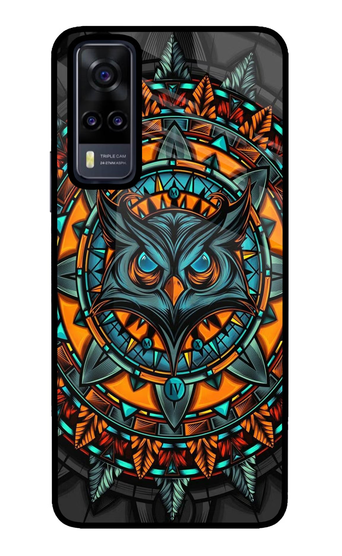 Angry Owl Art Vivo Y31 Glass Case Back Cover by Casekaro