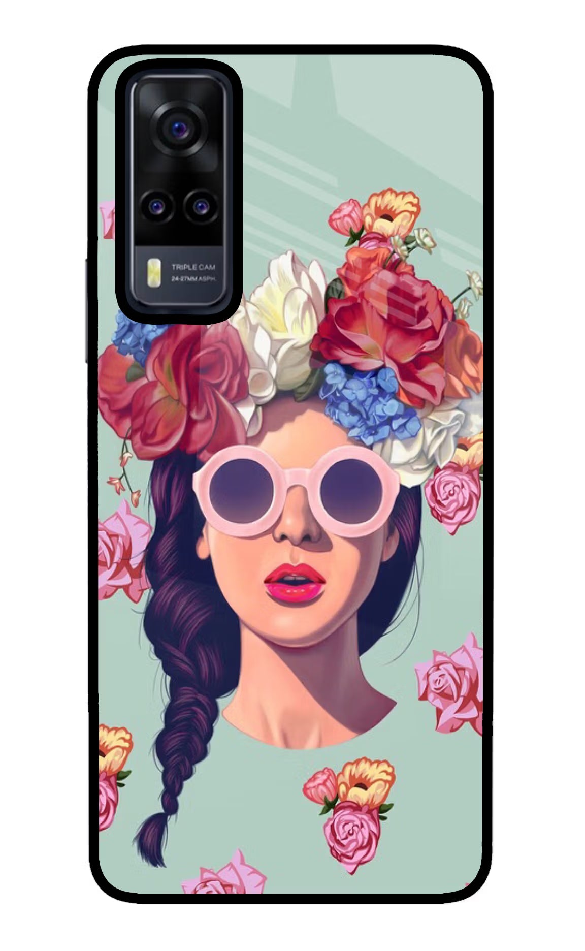Pretty Girl Vivo Y31 Glass Case Back Cover by Casekaro