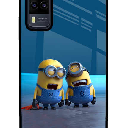 Minion Laughing Vivo Y31 Glass Case Back Cover by Casekaro