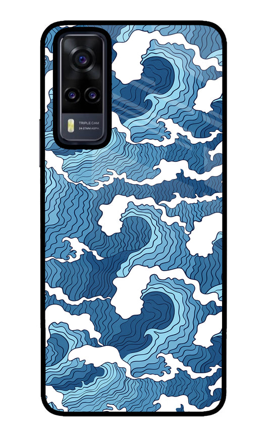 Blue Waves Vivo Y31 Glass Case