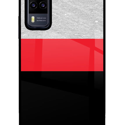 Tri Color Pattern Vivo Y31 Glass Case Back Cover by Casekaro