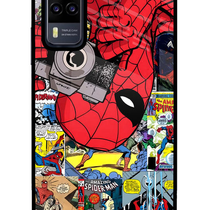 Spider Man Vivo Y31 Glass Case Back Cover by Casekaro