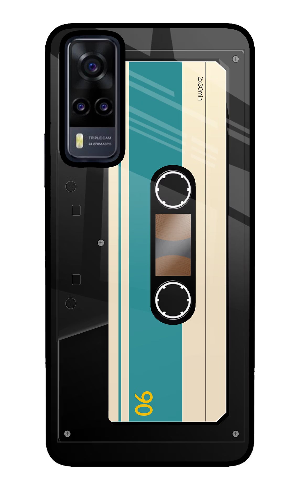 Cassette Vivo Y31 Glass Case Back Cover by Casekaro