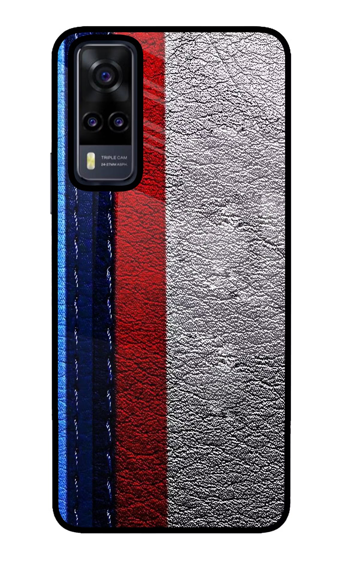 BMW Stripes Vivo Y31 Glass Case Back Cover by Casekaro