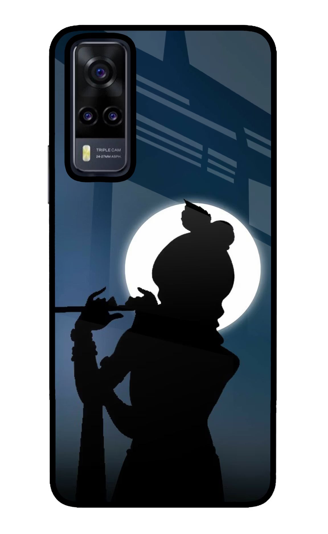 Shri Krishna Silhouette Vivo Y31 Glass Case Back Cover by Casekaro