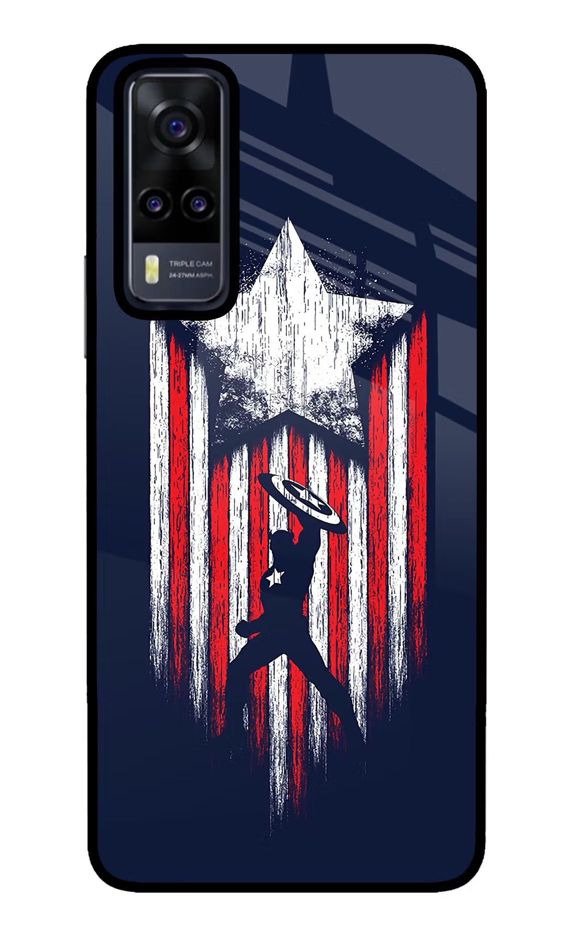 Captain America Marvel Art Vivo Y31 Glass Case Back Cover by Casekaro