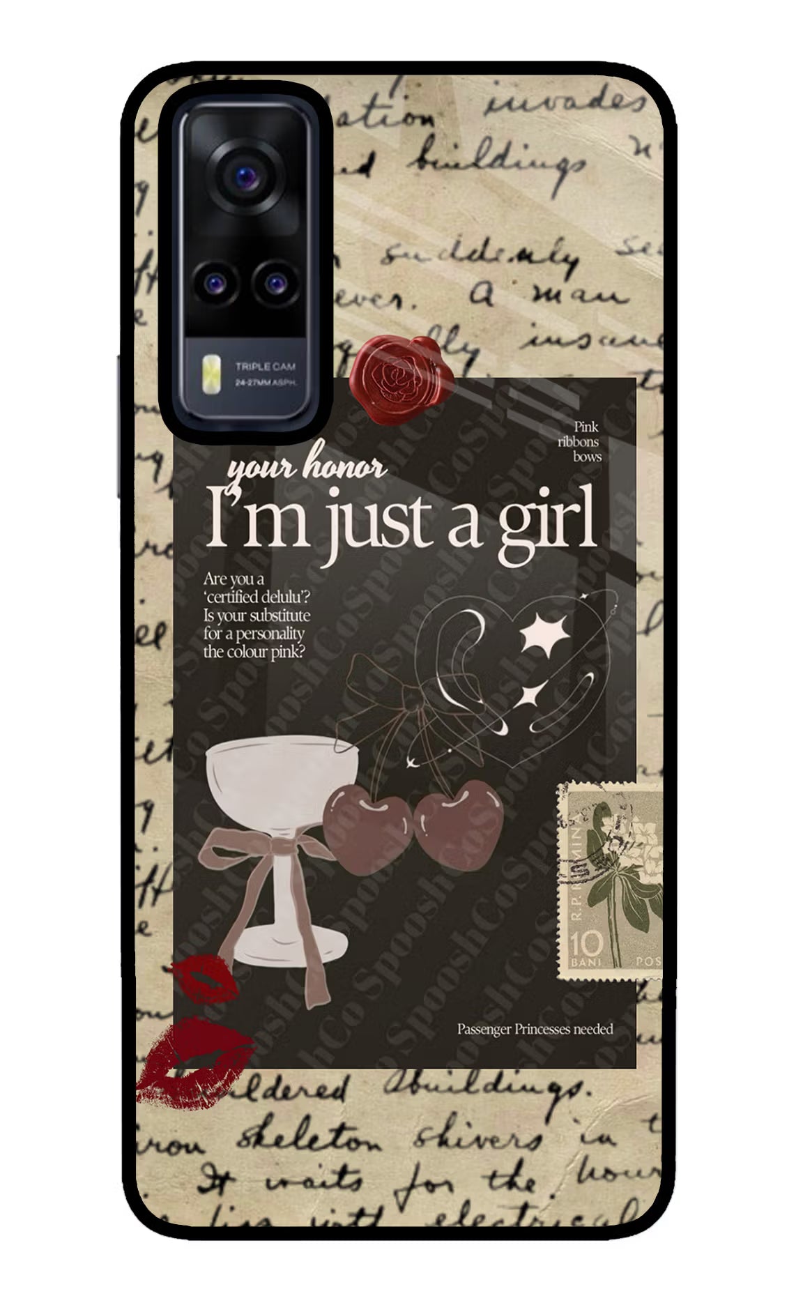 I am just a girl Vivo Y31 Glass Case Back Cover by Casekaro