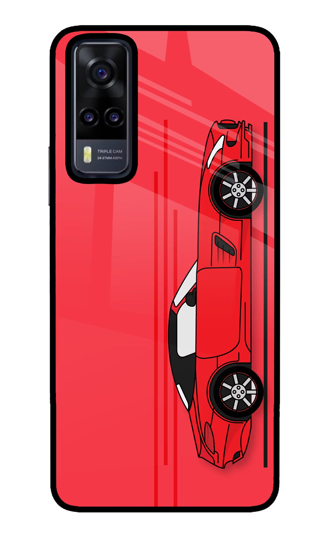Red Velocity Vivo Y31 Glass Case Back Cover by Casekaro