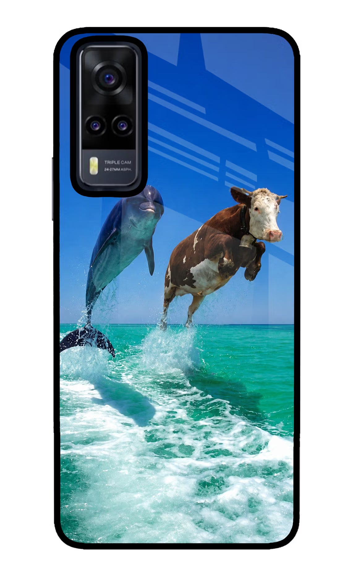 Dolphin vs Cow Vivo Y31 Glass Case