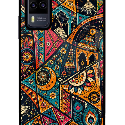 Folk Print Vivo Y31 Glass Case