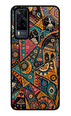 Folk Print Vivo Y31 Glass Case