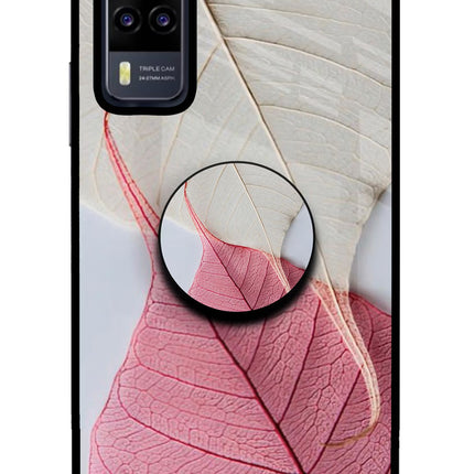 White Pink Leaf Vivo Y31 Pop Case by Casekaro