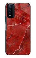 Red Marble Design Vivo Y12s Glass Case