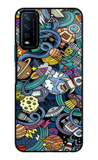 Space Abstract Vivo Y12s Glass Case