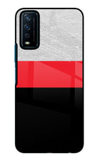 Tri Color Pattern Vivo Y12s Glass Case