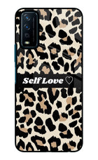 Leopard Print Self Love Vivo Y12s Glass Case