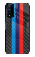 BMW Stripes Pattern Vivo Y12s Glass Case