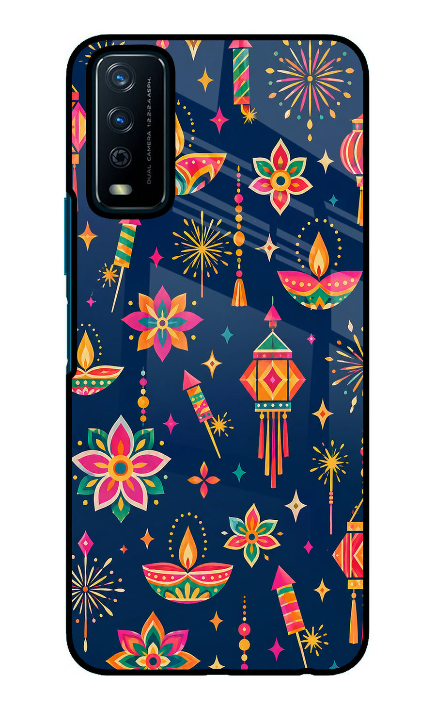 Festive Pop Vivo Y12s Back Cover, Glass case