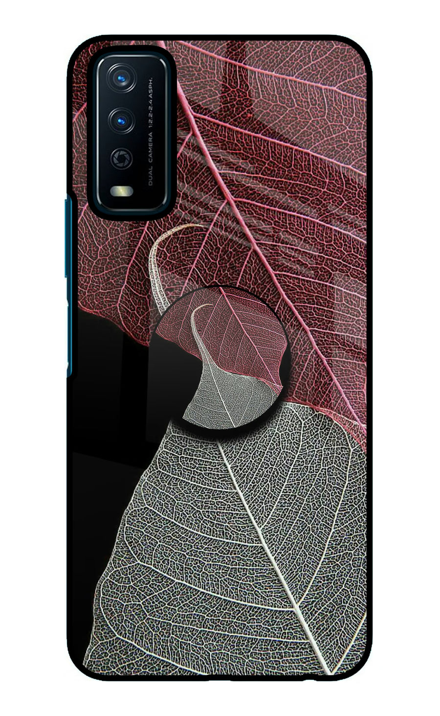 Leaf Pattern Vivo Y12s Pop Case, Glass case