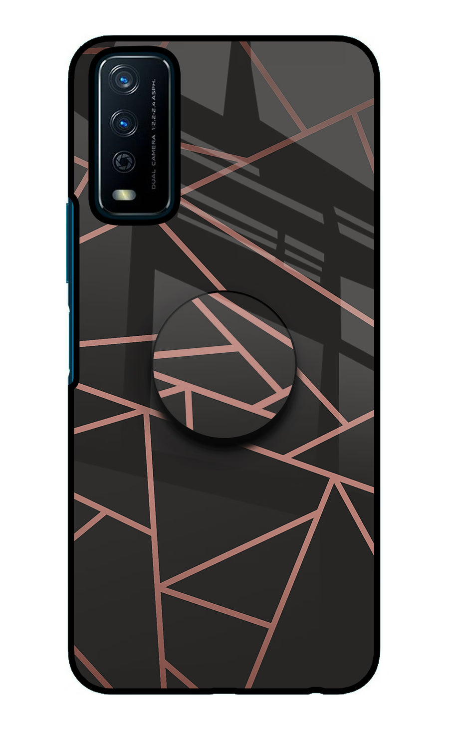 Geometric Pattern Vivo Y12s Pop Case, Glass case