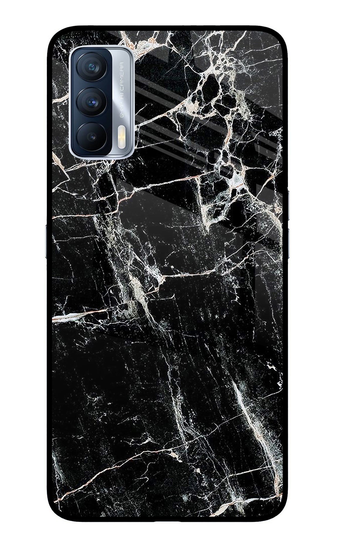 Black Marble Texture Realme X7 Glass Case