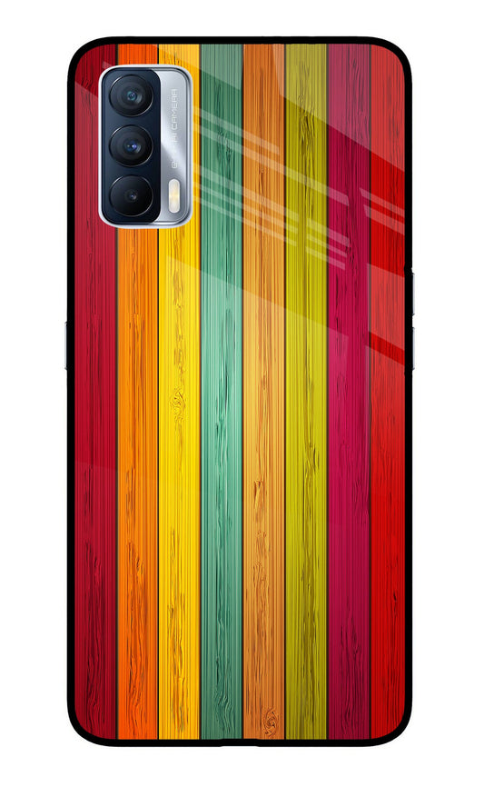Multicolor Wooden Realme X7 Glass Case