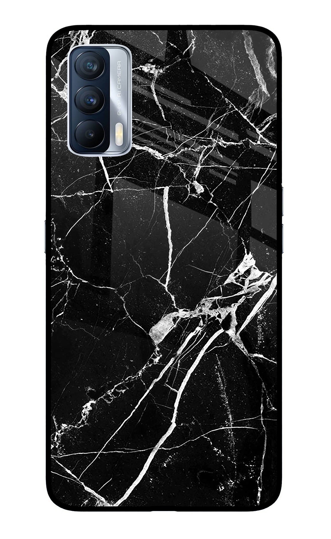 Black Marble Pattern Realme X7 Glass Case