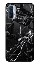 Black Marble Pattern Realme X7 Glass Case Back Cover by Casekaro