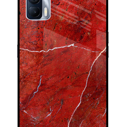 Red Marble Design Realme X7 Glass Case Back Cover by Casekaro