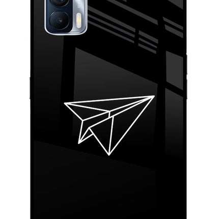 Paper Plane White Realme X7 Glass Case Back Cover by Casekaro