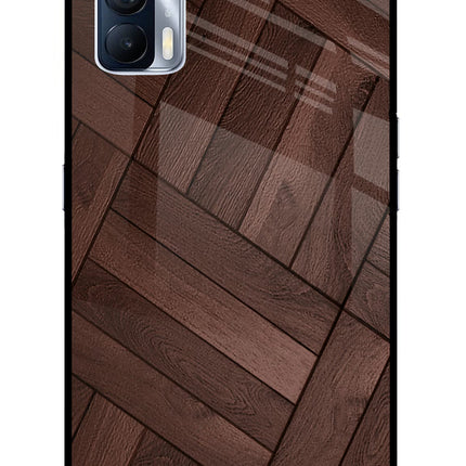 Wooden Texture Design Realme X7 Glass Case Back Cover by Casekaro