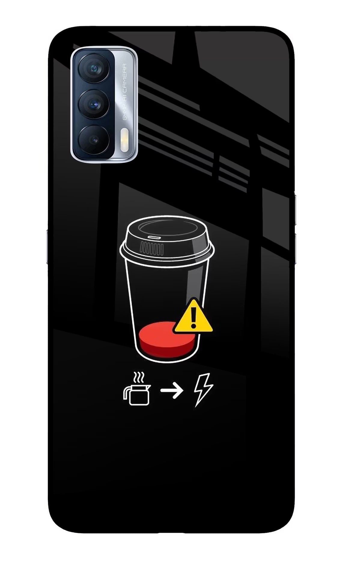 Coffee Realme X7 Glass Case Back Cover by Casekaro
