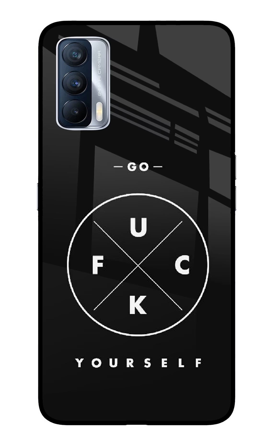 Go Fuck Yourself Realme X7 Glass Case Back Cover by Casekaro